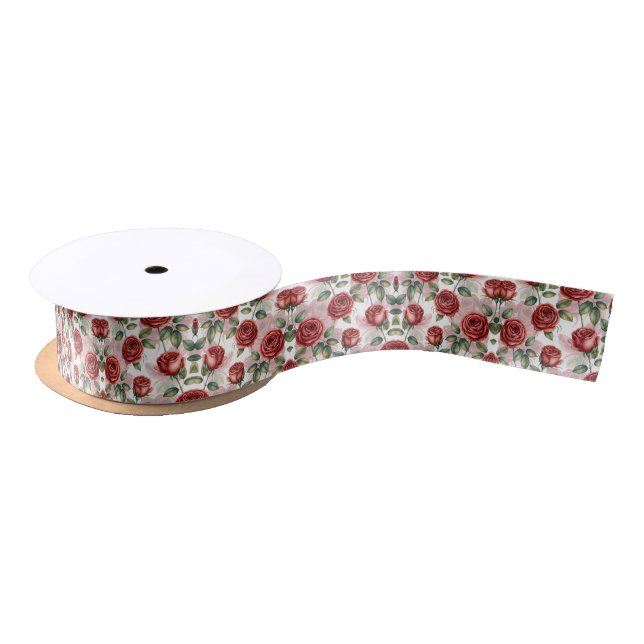 Vintage Rose Bloom Satin Ribbon (Spool)
