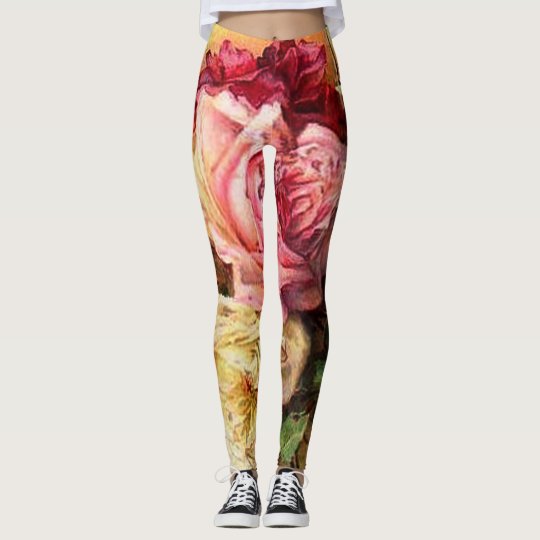 Vintage Rose Bouquet Leggings