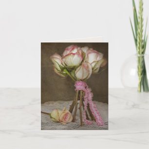 Vintage Rose Bouquet Note Card