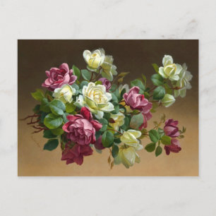 Vintage Rose Bouquet Postcard