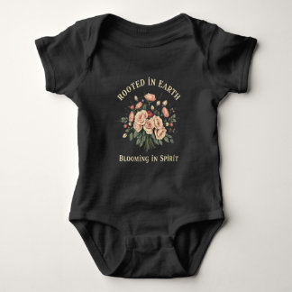 Vintage Rose Bouquet Rooted in Earth Graphic Art Baby Bodysuit
