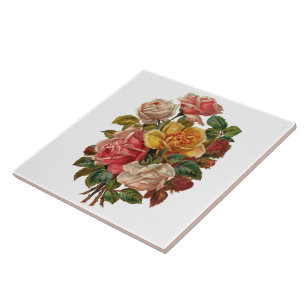 Vintage Rose Bouquet Tile