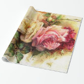 Cabbage Rose Flowers Wrapping Paper | Zazzle