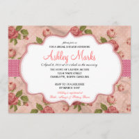 Vintage Rose Bridal Shower Invitation
