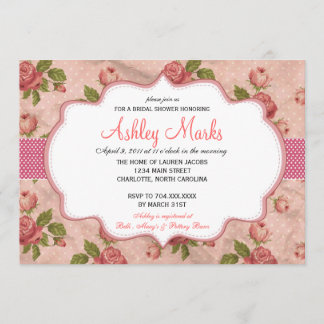 Vintage Rose Bridal Shower Invitation