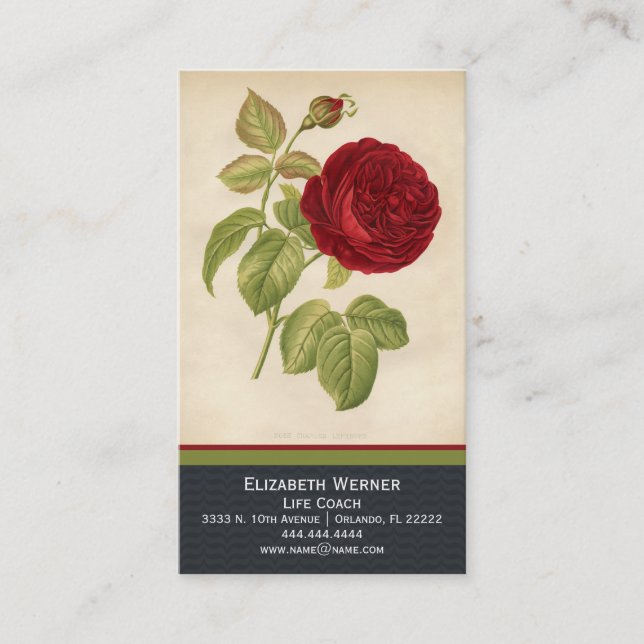 Vintage Rose Business Card (Front)