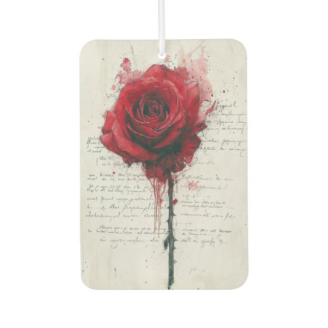 Vintage Rose Car Air Freshener (Front)