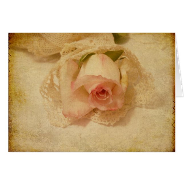Vintage Rose Card (Front Horizontal)