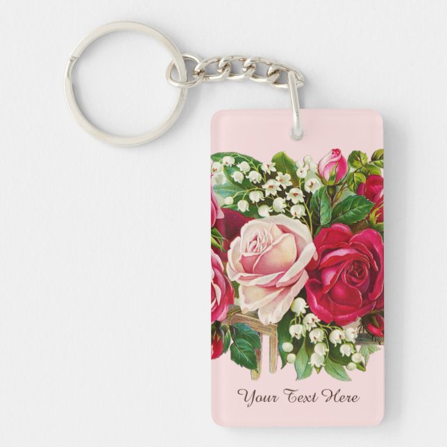 Vintage Rose Cart Key Ring (Front)