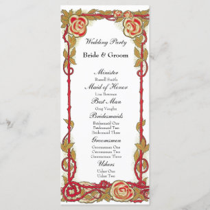 Vintage Rose Christian Wedding Program Programme