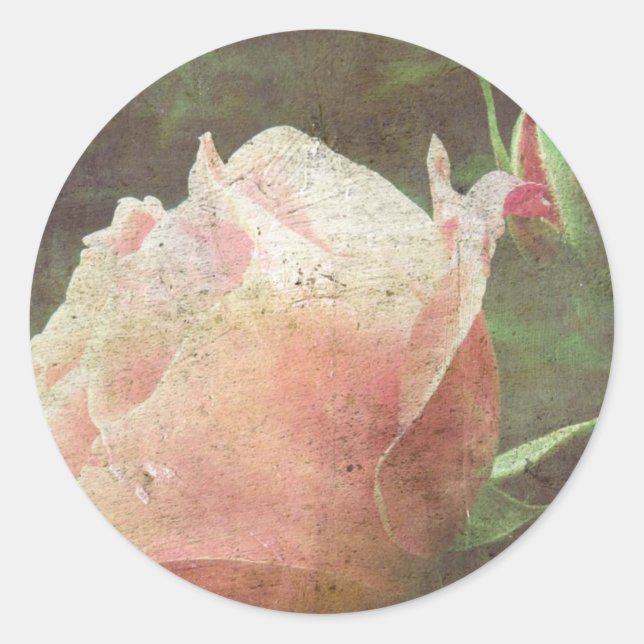 Vintage Rose Classic Round Sticker (Front)