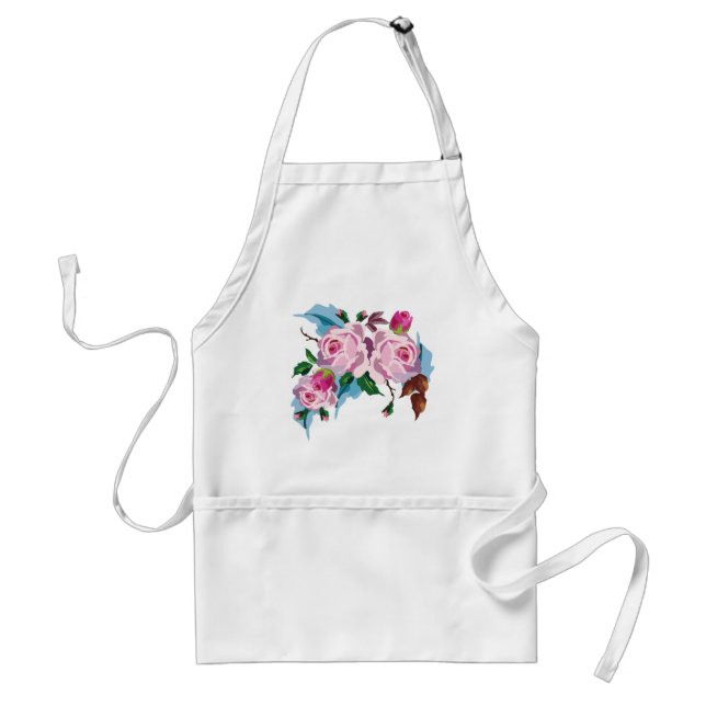 Vintage Rose cute pink rose Standard Apron (Front)