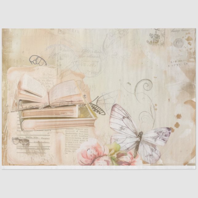 Vintage Rose Decoupage Tissue Paper (Front)