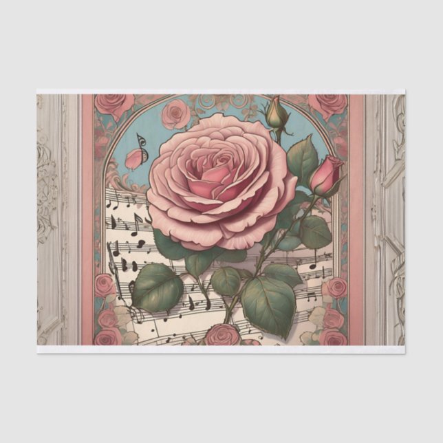 Vintage Rose Decoupage Tissue Paper (Front)