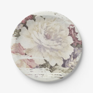 vintage rose  design paper plate