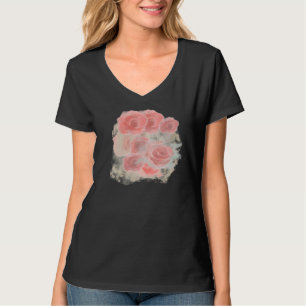Vintage Rose Design T shirt for Womem