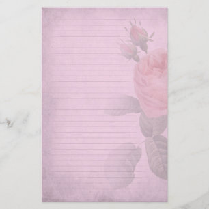 Vintage Rose Dusky Pink Lined Writing Paper