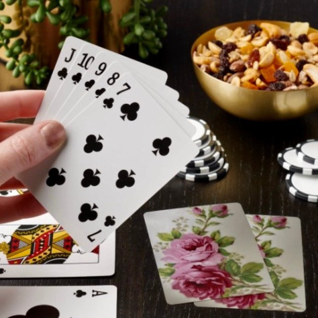 Vintage Rose Elegance Playing Cards (Poker cards easy to shuffle, smooth card stock. Dimensions: 2.5" x 3.5”. )