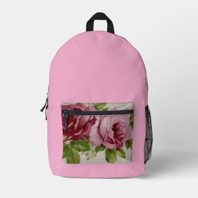Vintage Rose Elegance  Printed Backpack (Front)