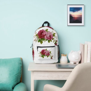 Vintage Rose Elegance  Printed Backpack