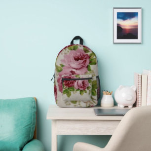 Vintage Rose Elegance  Printed Backpack