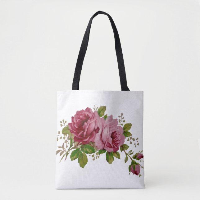 Vintage Rose Elegance  Tote Bag (Front)