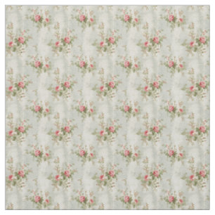 Vintage Rose Elegance with Soft Pastel Charm Fabric