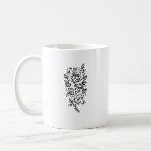 Vintage Rose Engraving Botanical Statement Graphic Coffee Mug