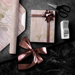 Vintage Rose Ephemera   Floral Watercolor Wrapping Paper