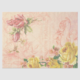 Vintage Rose Ephemera Tissue Paper