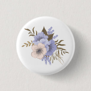Vintage Rose Floral Art Retro Botanical Flowers 3 Cm Round Badge