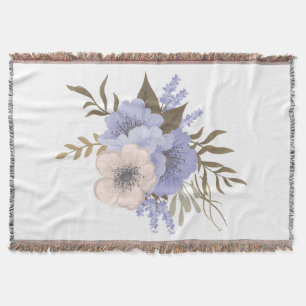 Vintage Rose Floral Art Retro Botanical Flowers Throw Blanket