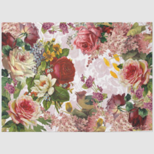 Vintage Rose Floral Decoupage Ephemera Tissue Paper