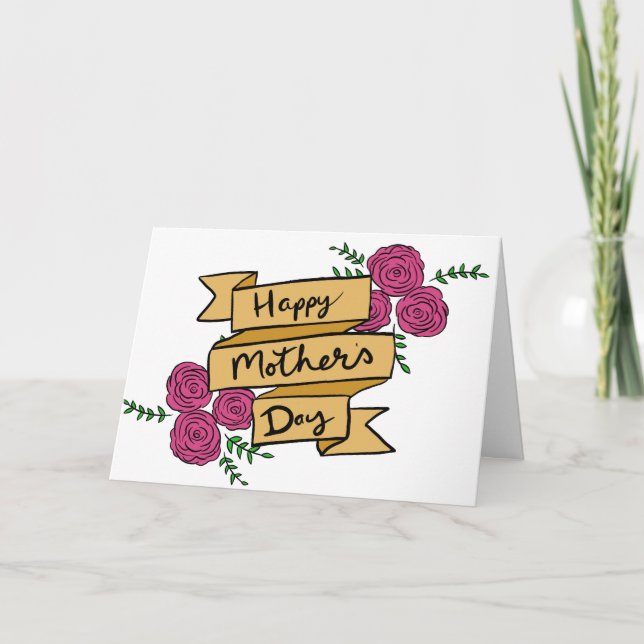 Vintage Rose Floral Mother’s Day Card (Front)