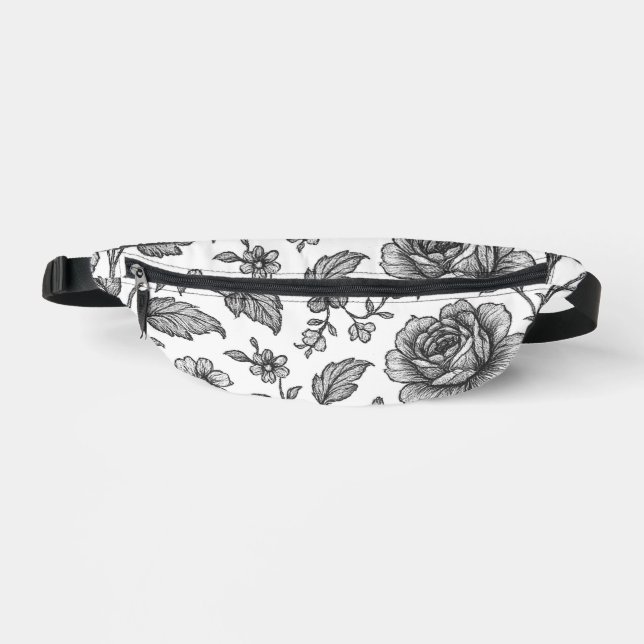 Vintage Rose Floral Pattern  Bum Bags (Front)