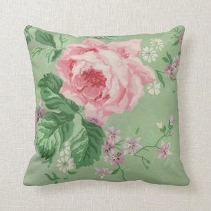 Vintage Rose Floral Pattern Cushion