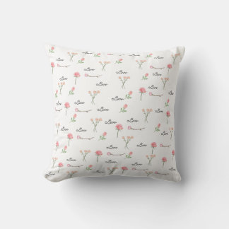 Vintage Rose Floral Pattern Love Cushion