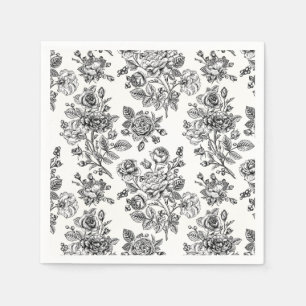 Vintage Rose Floral Pattern Napkin