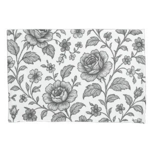 Vintage Rose Floral Pattern  Pillowcase