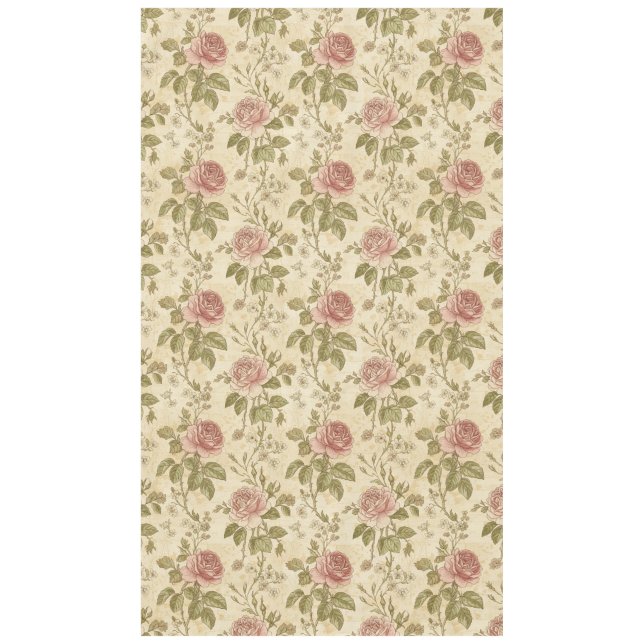 Vintage Rose Floral Pattern Tablecloth (Front)