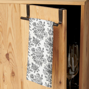 Vintage Rose Floral Pattern Tea Towel