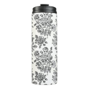 Vintage Rose Floral Pattern Thermal Tumbler