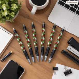 Vintage Rose Floral Pen