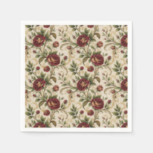 Vintage Rose Floral Print Pattern - Flowers Design Napkin