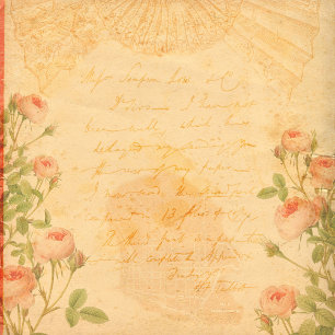 Vintage Rose Floral Style Scrapbook Paper
