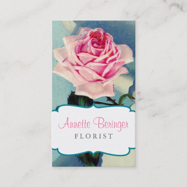 Vintage Rose Florist Business Card (Front)