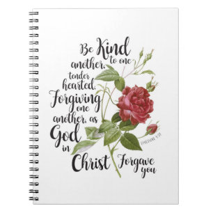 Vintage Rose flower illustrated with bible verse Notebook