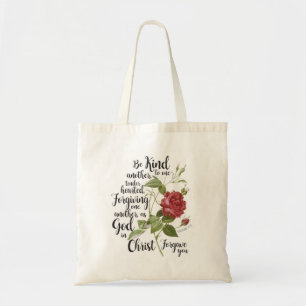 Vintage Rose flower illustrated with bible verse Tote Bag