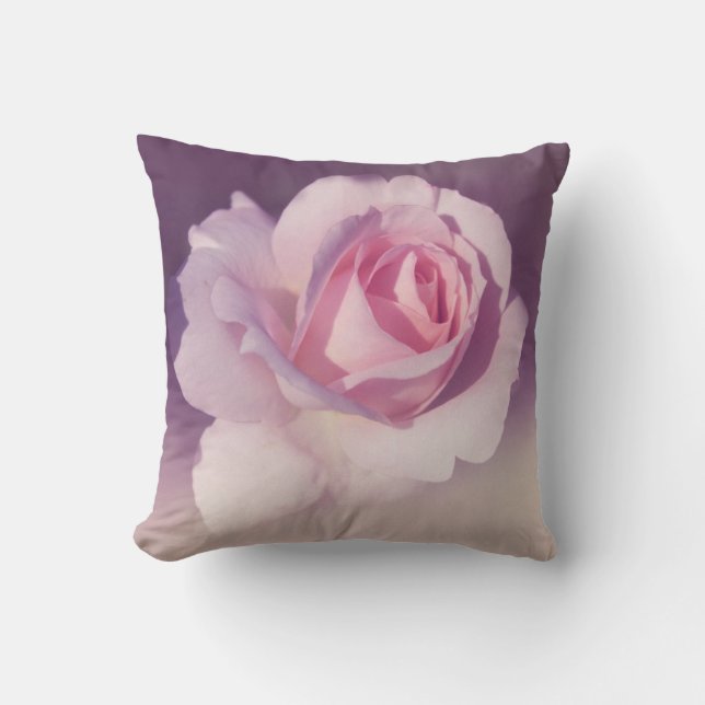 Vintage Rose Flower Pink Purple Design Cushion (Front)