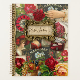 Vintage Rose Flower Planner